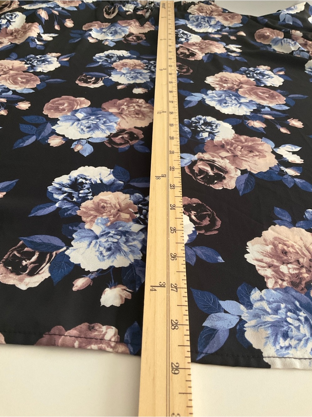 Torrid 5X Black Cold-Shoulder Floral Camisole with Blue & Taupe Flowers - Picture 10 of 12